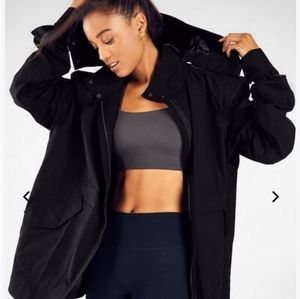 NWT Fabletics Black Giana Water Resistant Jacket S